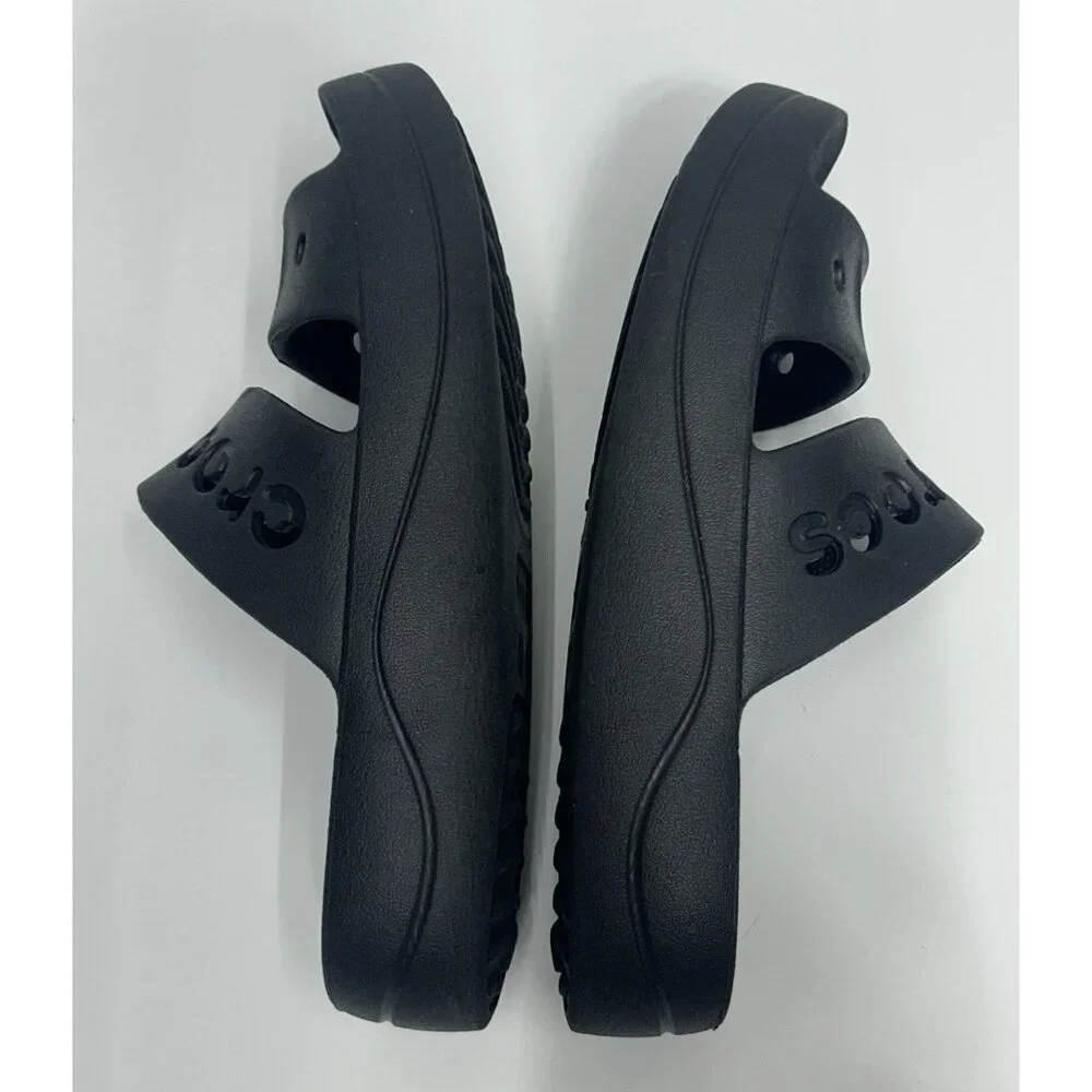 Crocs Baya Platform Double Strap Sandals Women's Size 6 Black Comfort Slip On